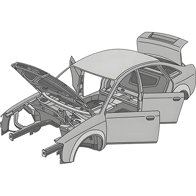 Componentes estructurales de carrocería de automóvil